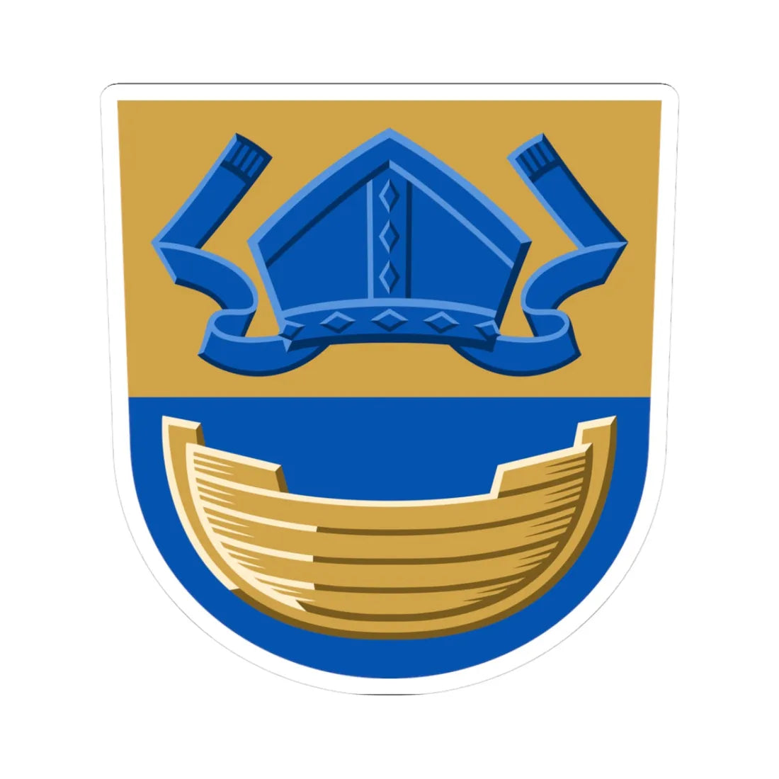 Coat of arms of the Evangelical Lutheran Diocese of Helsinki (Finland) (Coat of Arms) STICKER Vinyl Kiss-Cut Decal 3 Inch White - The Sticker Space