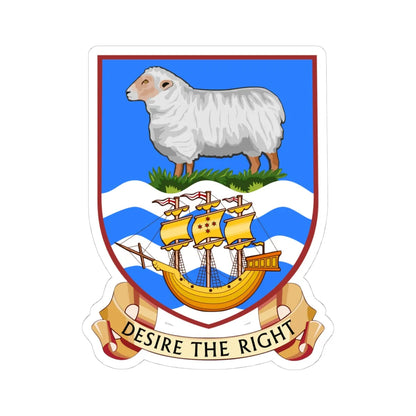 Coat of arms of the Falkland Islands (United Kingdom) (Coat of Arms) STICKER Vinyl Kiss-Cut Decal 4 Inch White - The Sticker Space
