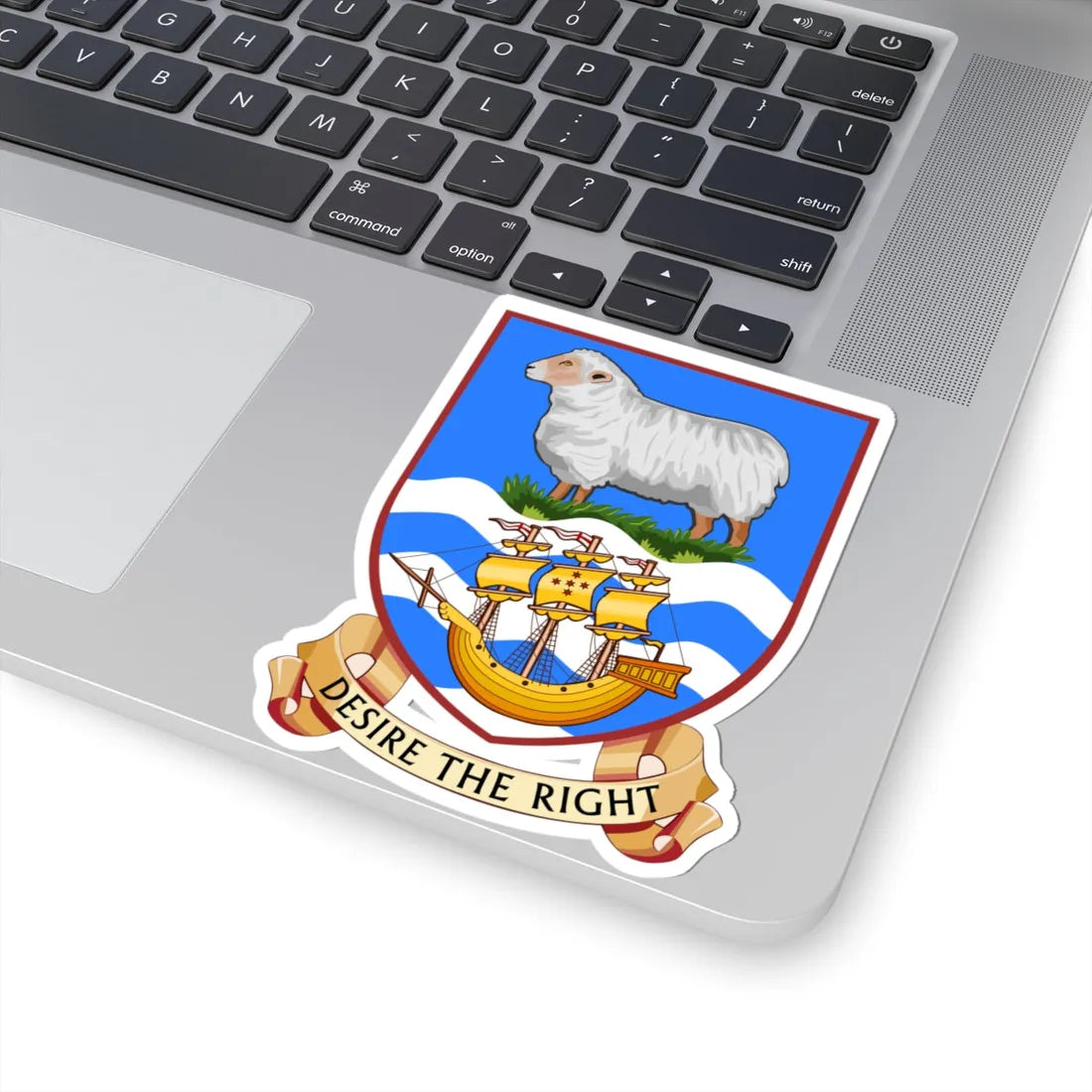 Coat of arms of the Falkland Islands (United Kingdom) (Coat of Arms) STICKER Vinyl Kiss-Cut Decal - The Sticker Space