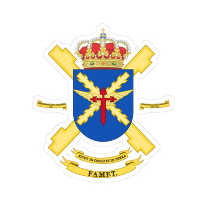 Coat of Arms of the FAMET (Spain) (Coat of Arms) STICKER Vinyl Kiss-Cut Decal 3 Inch White - The Sticker Space