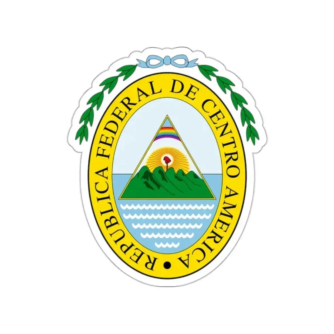 Coat of arms of the Federal Republic of Central America STICKER Vinyl Die-Cut Decal 2 Inch - The Sticker Space