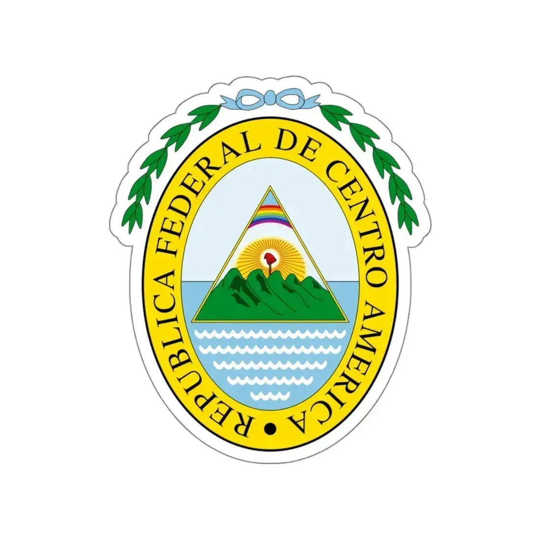 Coat of arms of the Federal Republic of Central America STICKER Vinyl Die-Cut Decal 4 Inch - The Sticker Space