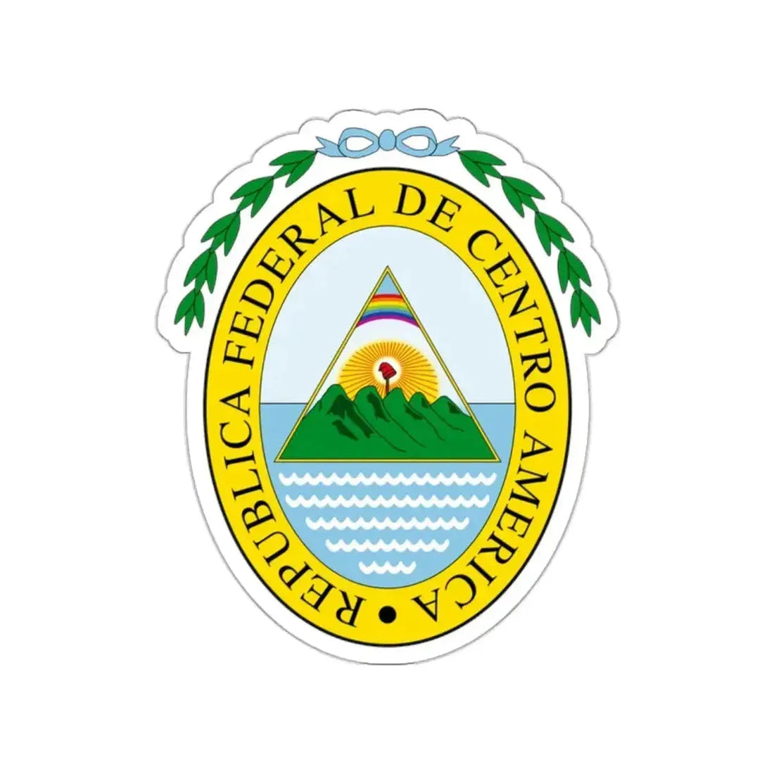 Coat of arms of the Federal Republic of Central America STICKER Vinyl Die-Cut Decal - The Sticker Space