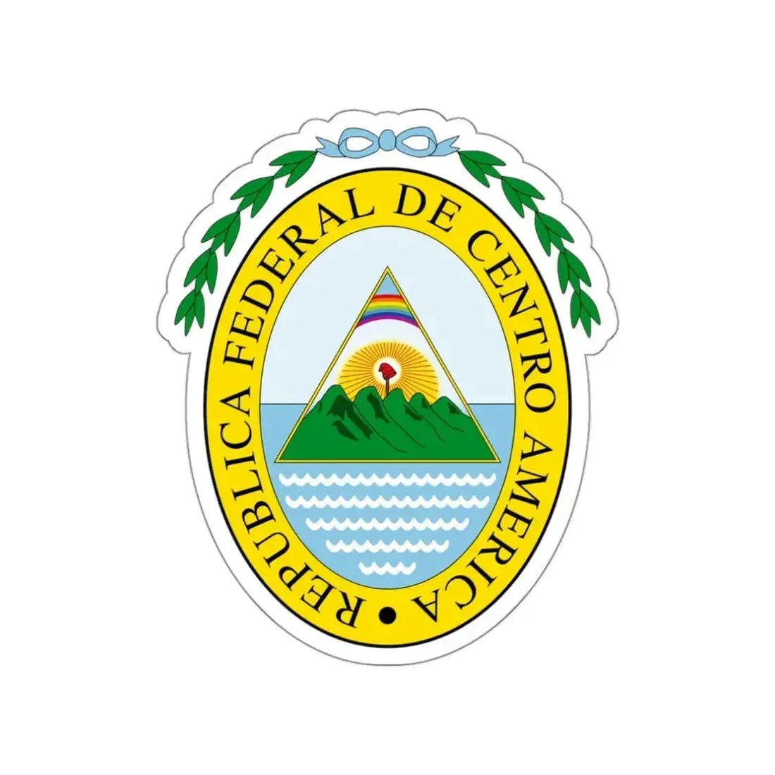 Coat of arms of the Federal Republic of Central America STICKER Vinyl Die-Cut Decal - The Sticker Space