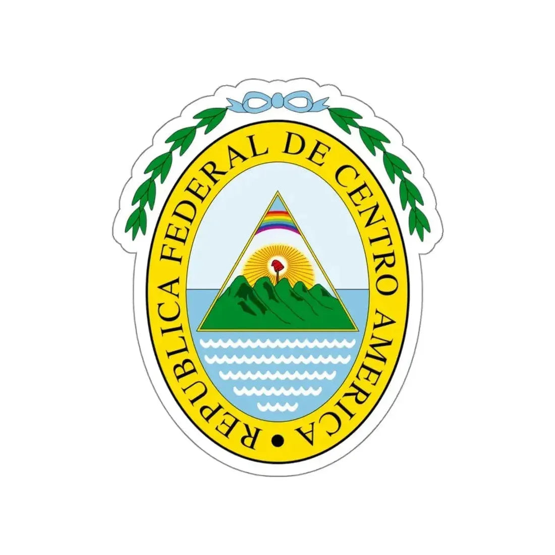 Coat of arms of the Federal Republic of Central America STICKER Vinyl Die-Cut Decal - The Sticker Space