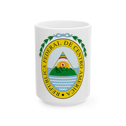 Coat of arms of the Federal Republic of Central America - White Coffee Mug-15oz-The Sticker Space