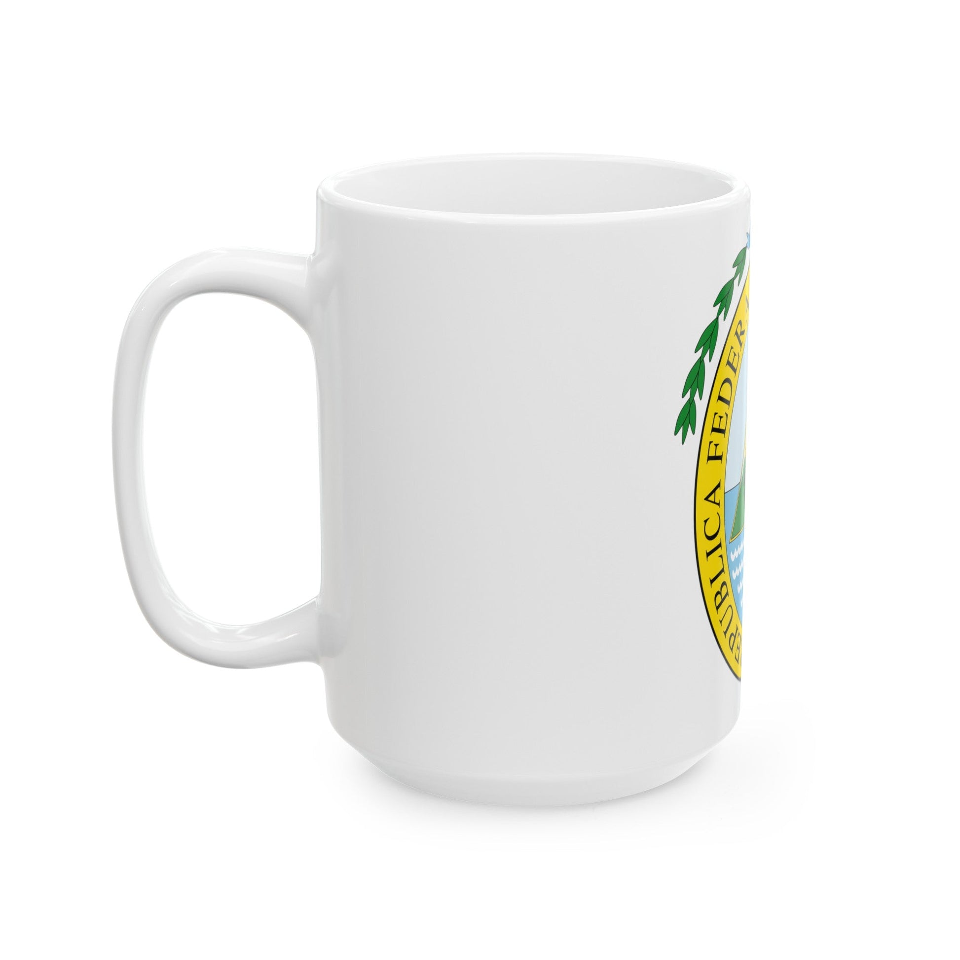 Coat of arms of the Federal Republic of Central America - White Coffee Mug-The Sticker Space