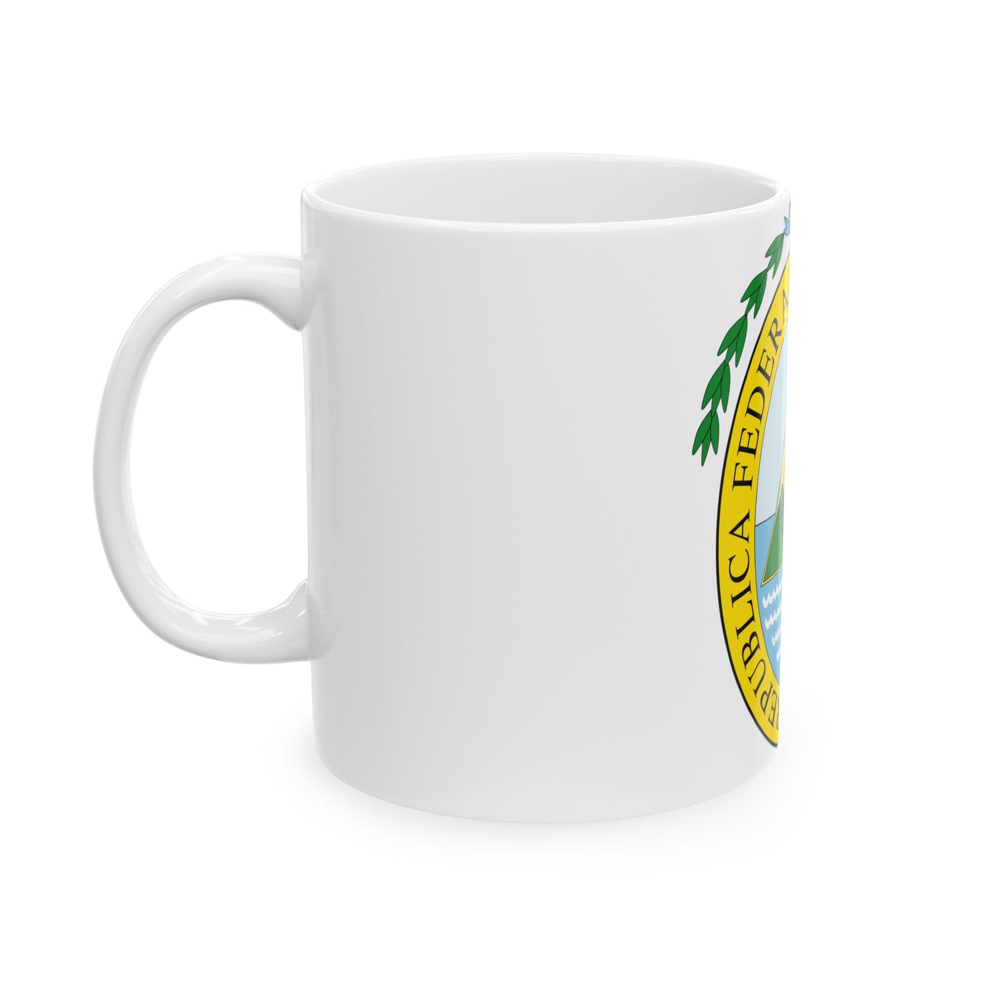 Coat of arms of the Federal Republic of Central America - White Coffee Mug-The Sticker Space