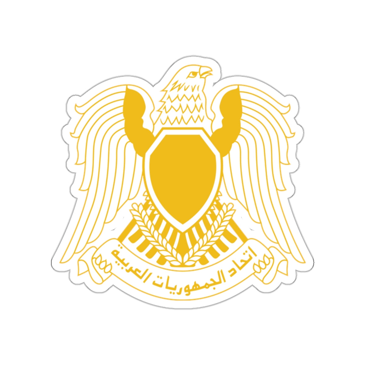 Coat of arms of the Federation of Arab Republics (1972–1977) STICKER Vinyl Die-Cut Decal-White-The Sticker Space