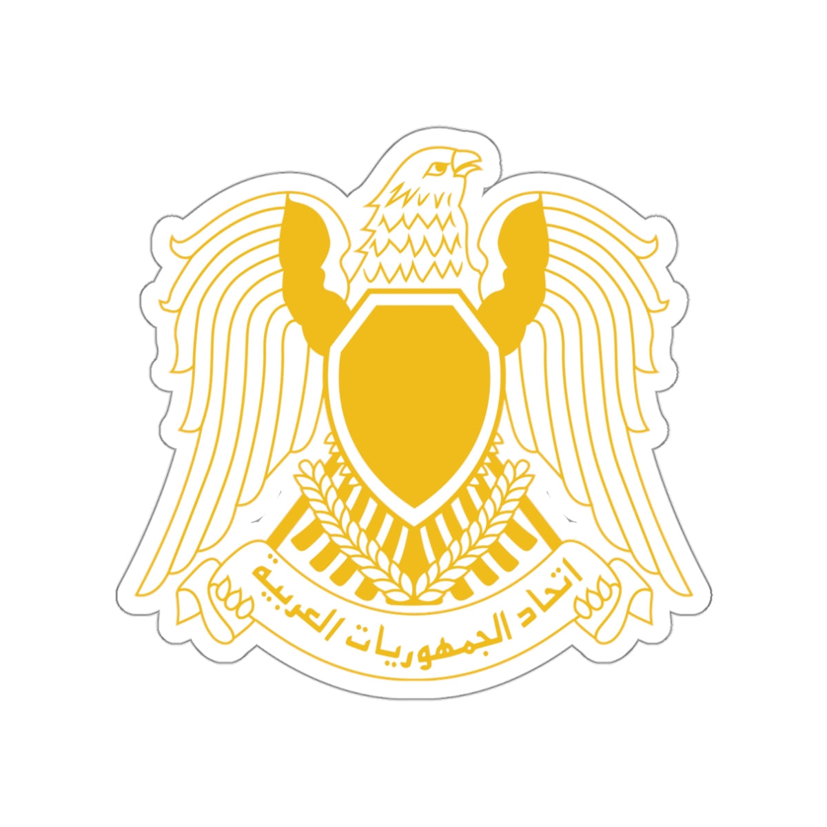 Coat of arms of the Federation of Arab Republics (1972–1977) STICKER Vinyl Die-Cut Decal-White-The Sticker Space