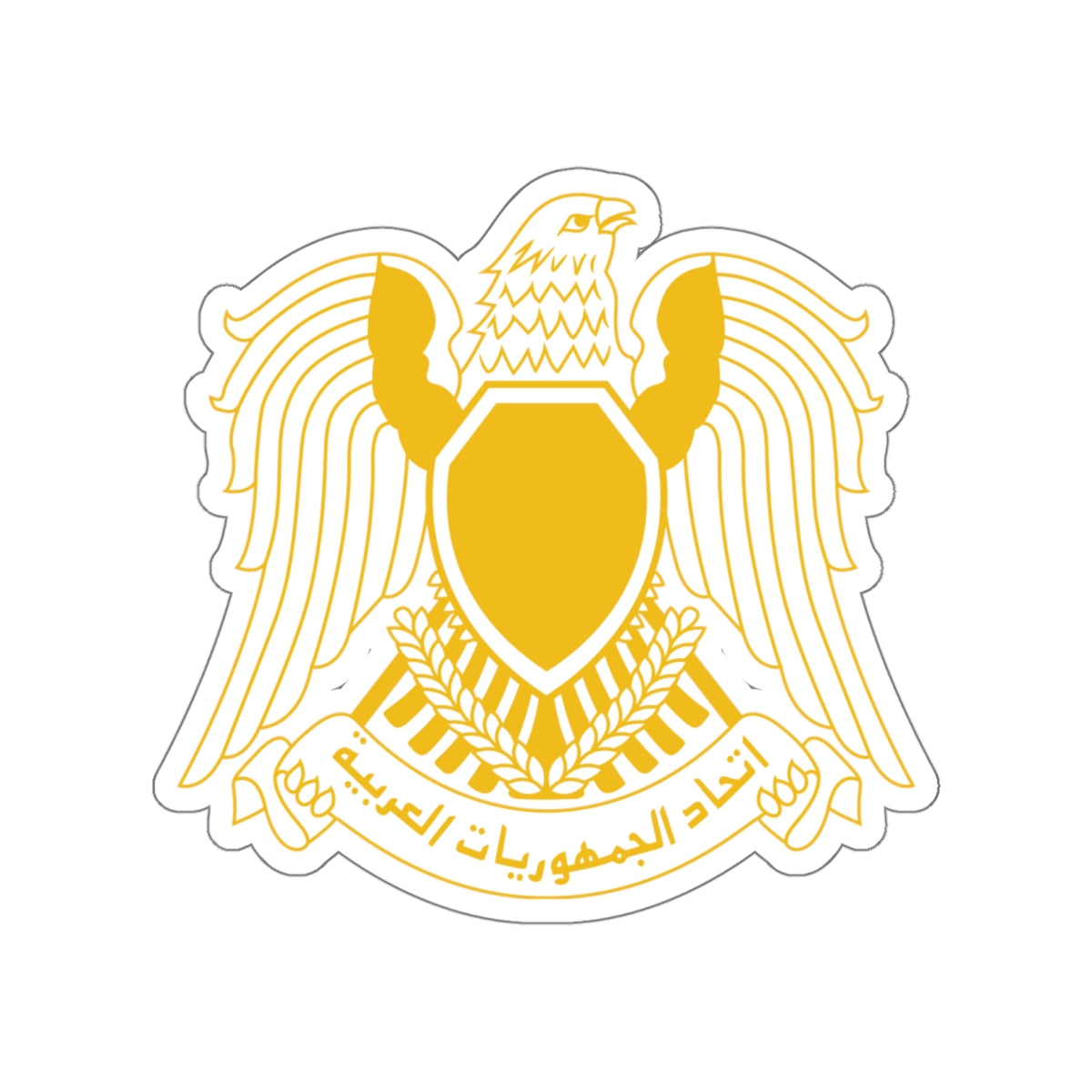 Coat of arms of the Federation of Arab Republics (1972–1977) STICKER Vinyl Die-Cut Decal-White-The Sticker Space