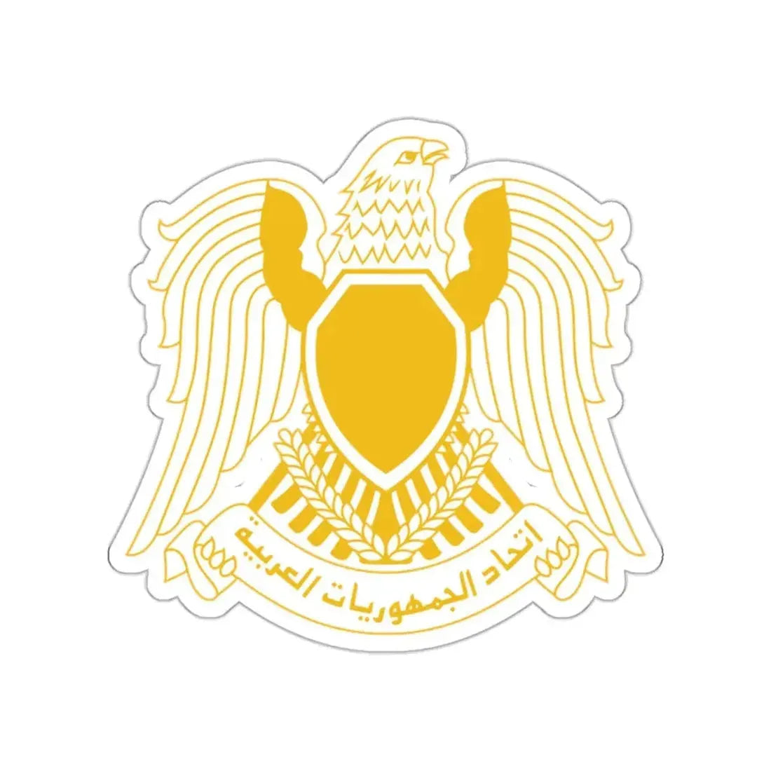 Coat of arms of the Federation of Arab Republics (1972–1977) STICKER Vinyl Die-Cut Decal 2 Inch - The Sticker Space
