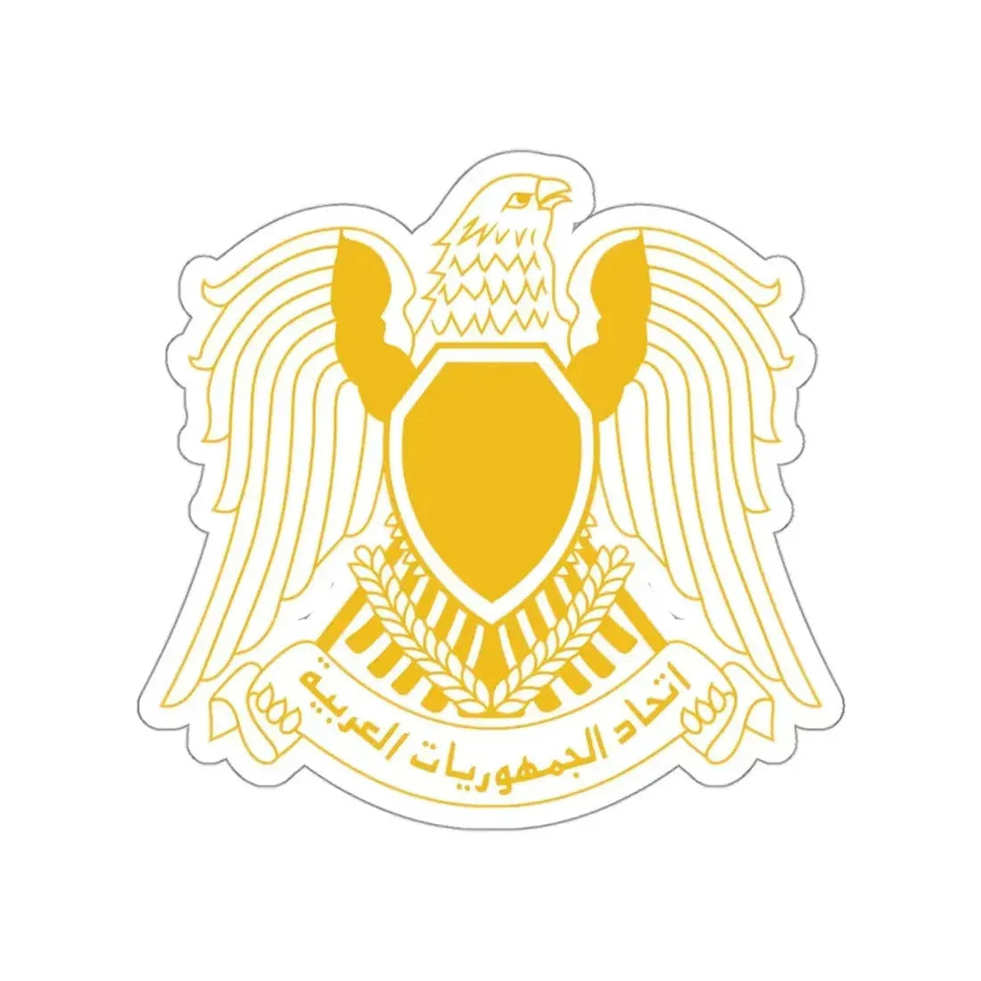 Coat of arms of the Federation of Arab Republics (1972–1977) STICKER Vinyl Die-Cut Decal 3 Inch - The Sticker Space