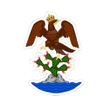 Coat of Arms of the First Mexican Empire (Mexico) (Coat of Arms) STICKER Vinyl Kiss-Cut Decal 6 Inch White - The Sticker Space
