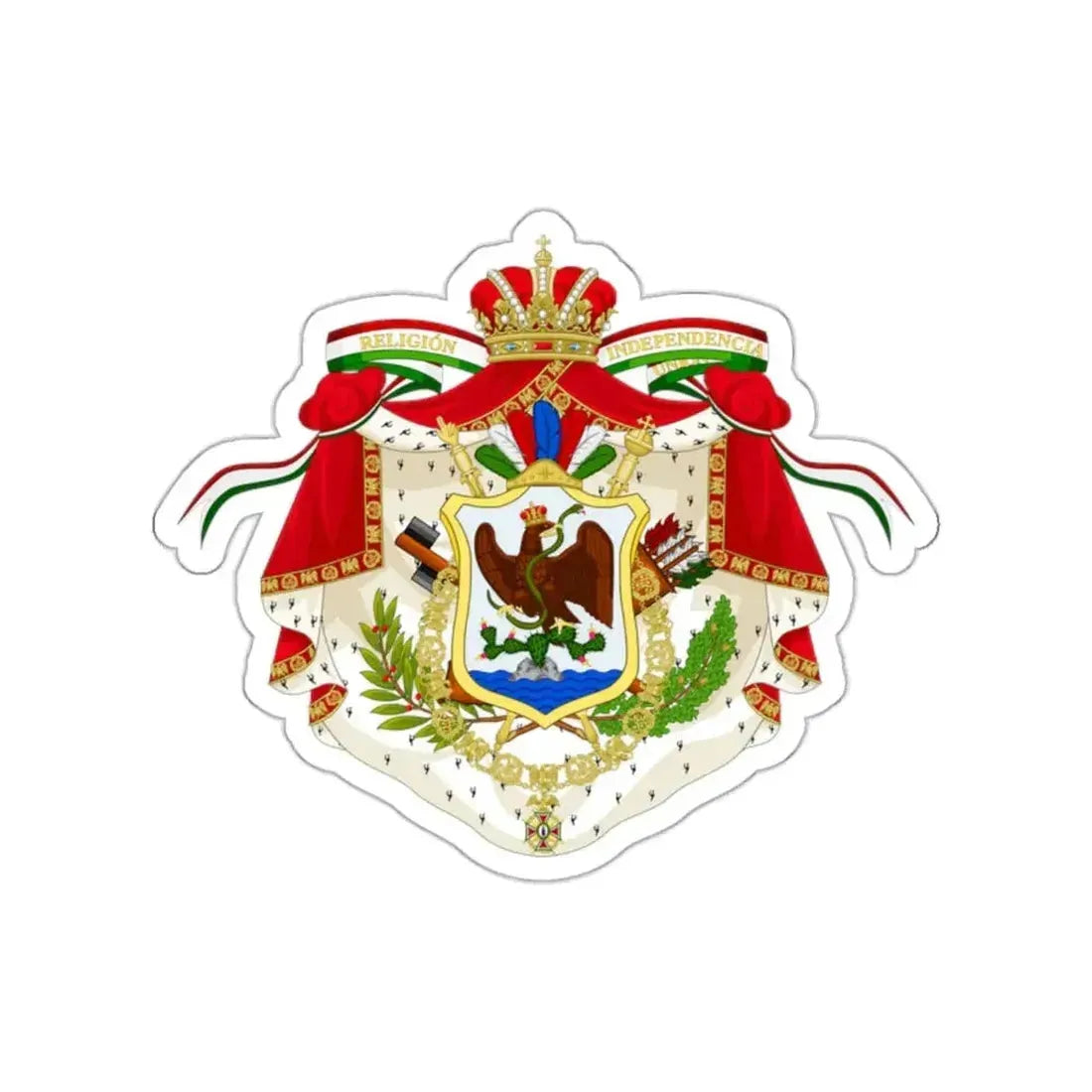 Coat of Arms of the First Mexican Empire STICKER Vinyl Die-Cut Decal - The Sticker Space