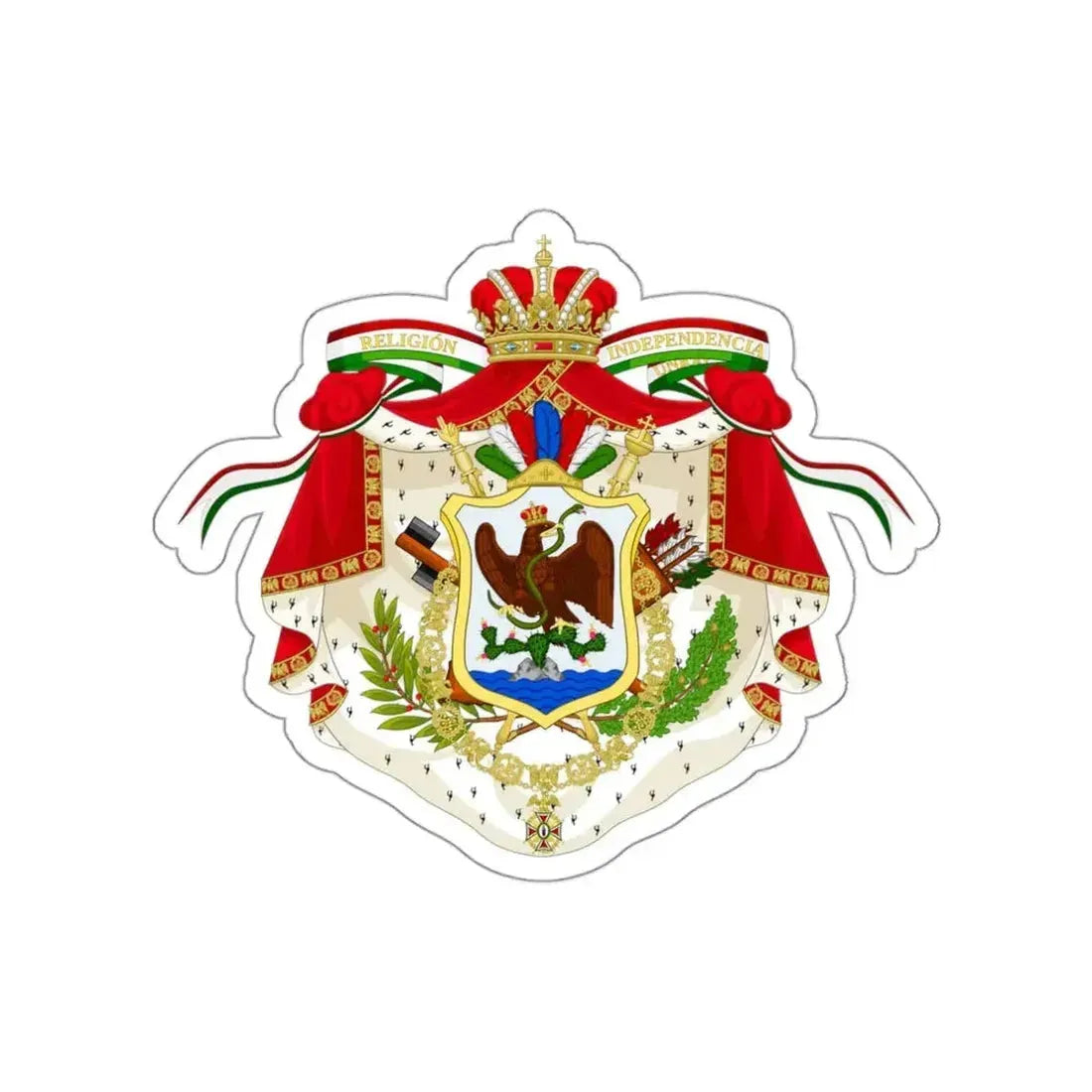 Coat of Arms of the First Mexican Empire STICKER Vinyl Die-Cut Decal - The Sticker Space