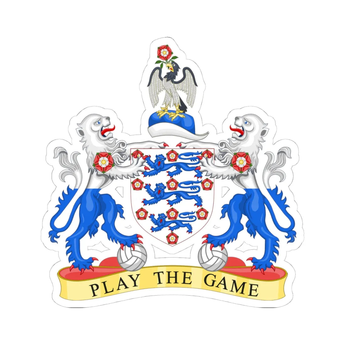 Coat of arms of the Football Association (England) (Coat of Arms) STICKER Vinyl Kiss-Cut Decal 4 Inch White - The Sticker Space