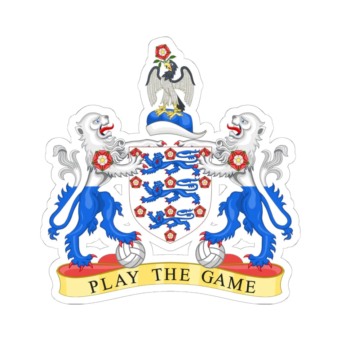 Coat of arms of the Football Association (England) (Coat of Arms) STICKER Vinyl Kiss-Cut Decal 6 Inch White - The Sticker Space