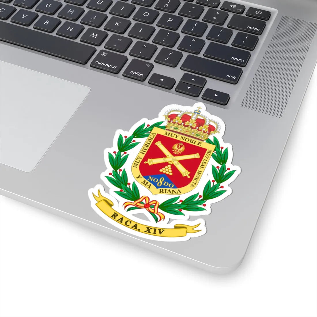Coat of Arms of the Former 14th Field Artillery Regiment (Spain) (Coat of Arms) STICKER Vinyl Kiss-Cut Decal - The Sticker Space