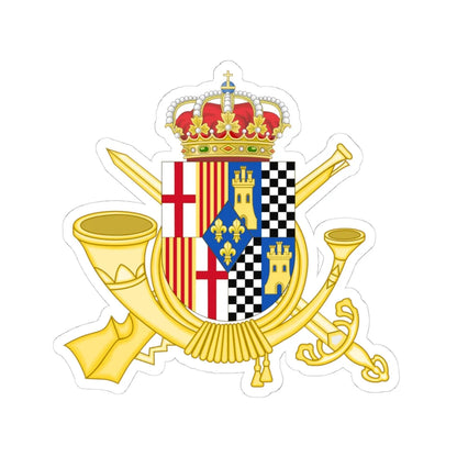 Coat of Arms of the Former 32nd Infantry Regiment San Quintín (Spain) (Coat of Arms) STICKER Vinyl Kiss-Cut Decal 4 Inch White - The Sticker Space