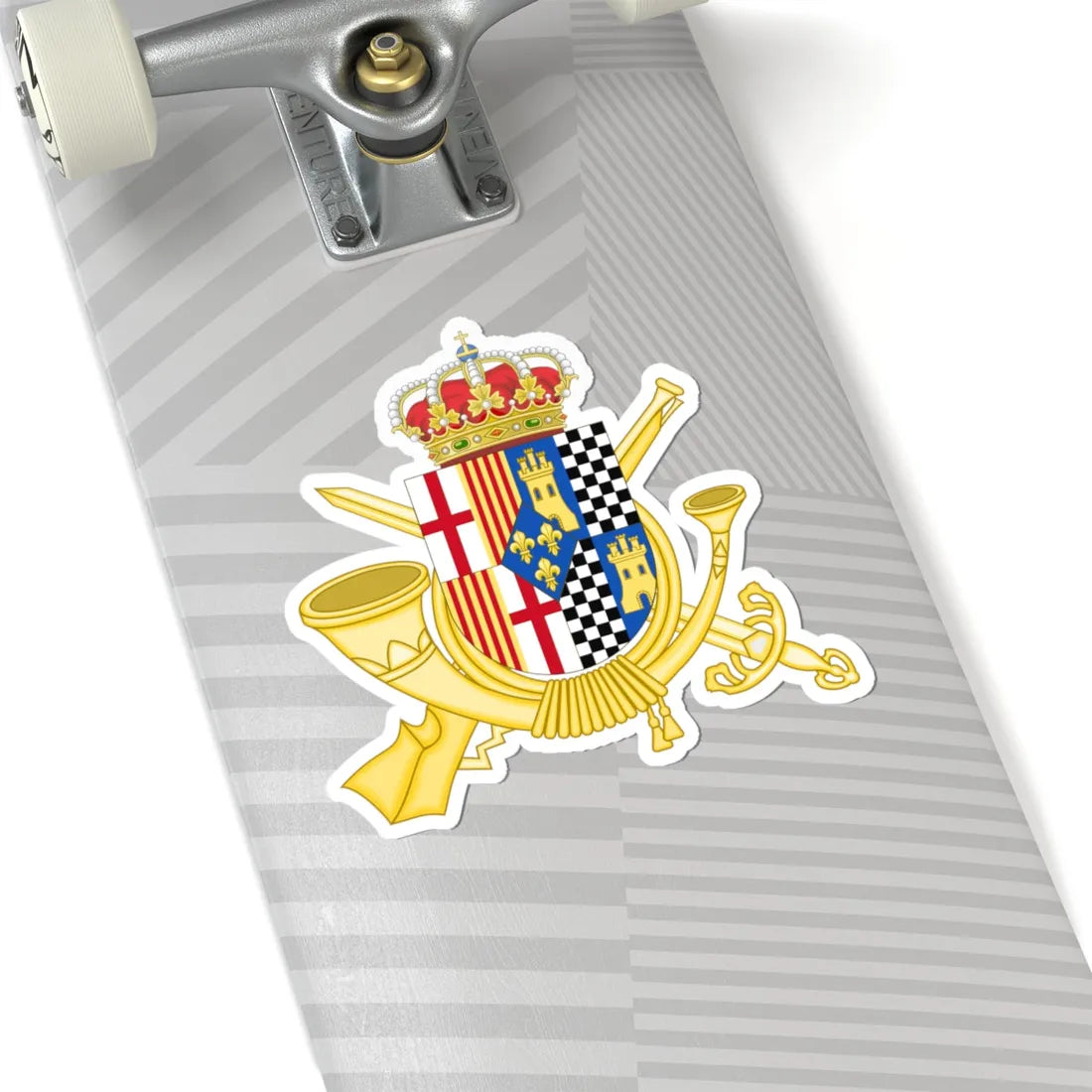 Coat of Arms of the Former 32nd Infantry Regiment San Quintín (Spain) (Coat of Arms) STICKER Vinyl Kiss-Cut Decal - The Sticker Space