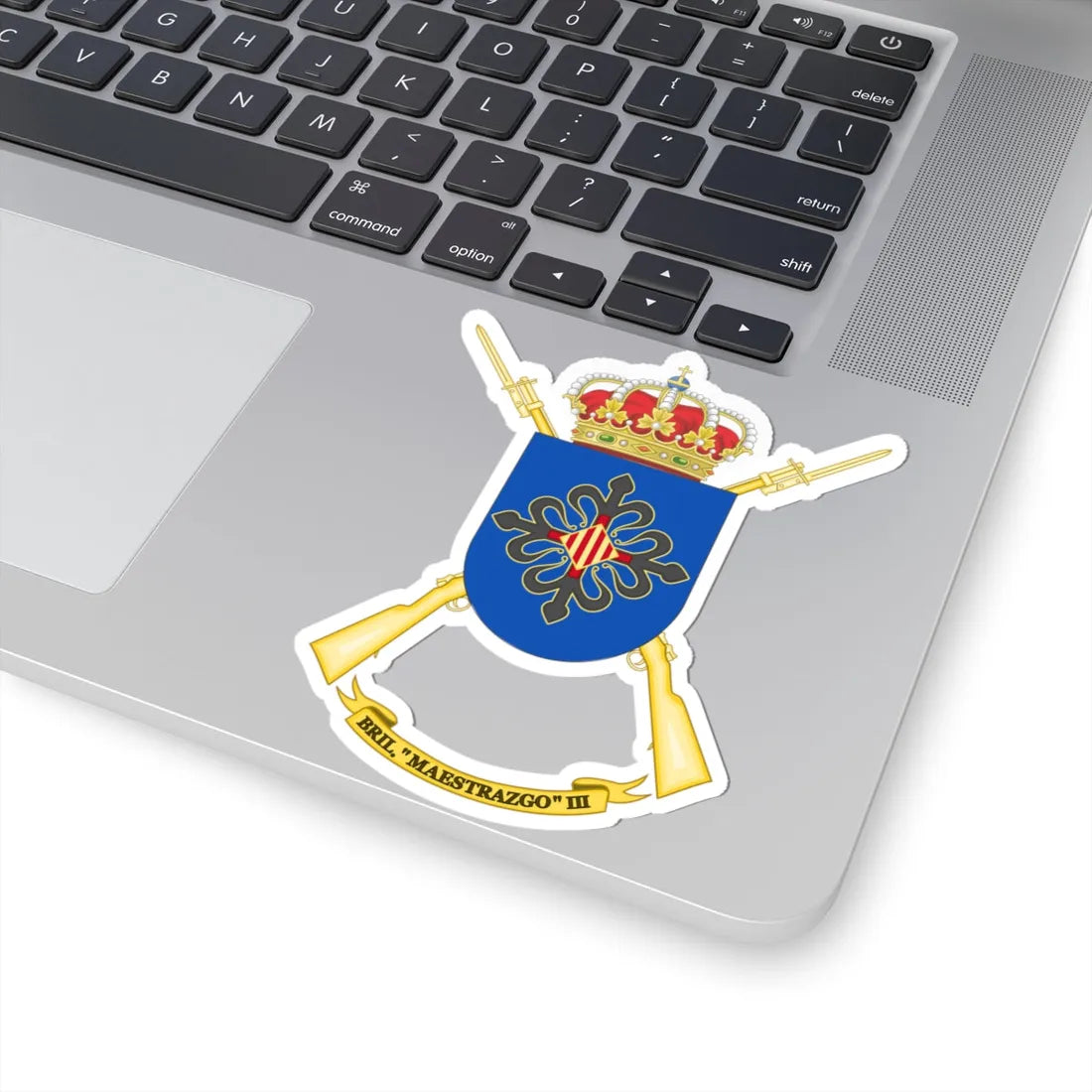 Coat of Arms of the Former 3rd Light Infantry Brigade Maestrazgo (Spain) (Coat of Arms) STICKER Vinyl Kiss-Cut Decal - The Sticker Space