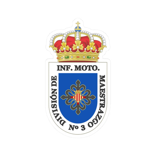 Coat of Arms of the former 3rd Motorized Division Maestrazgo (Spain) (Coat of Arms) STICKER Vinyl Kiss-Cut Decal 2 Inch White - The Sticker Space