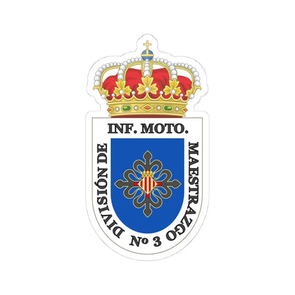Coat of Arms of the former 3rd Motorized Division Maestrazgo (Spain) (Coat of Arms) STICKER Vinyl Kiss-Cut Decal 4 Inch White - The Sticker Space