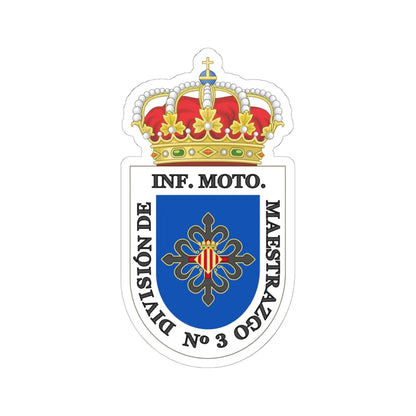 Coat of Arms of the former 3rd Motorized Division Maestrazgo (Spain) (Coat of Arms) STICKER Vinyl Kiss-Cut Decal 6 Inch White - The Sticker Space