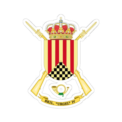 Coat of Arms of the Former 4th Light Infantry Brigade Urgel (Spain) (Coat of Arms) STICKER Vinyl Kiss-Cut Decal 6 Inch White - The Sticker Space