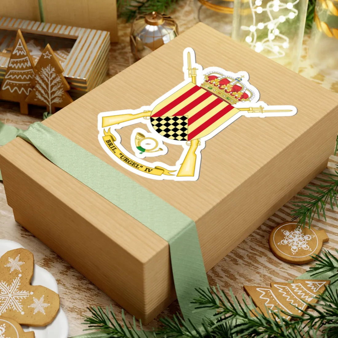 Coat of Arms of the Former 4th Light Infantry Brigade Urgel (Spain) (Coat of Arms) STICKER Vinyl Kiss-Cut Decal - The Sticker Space