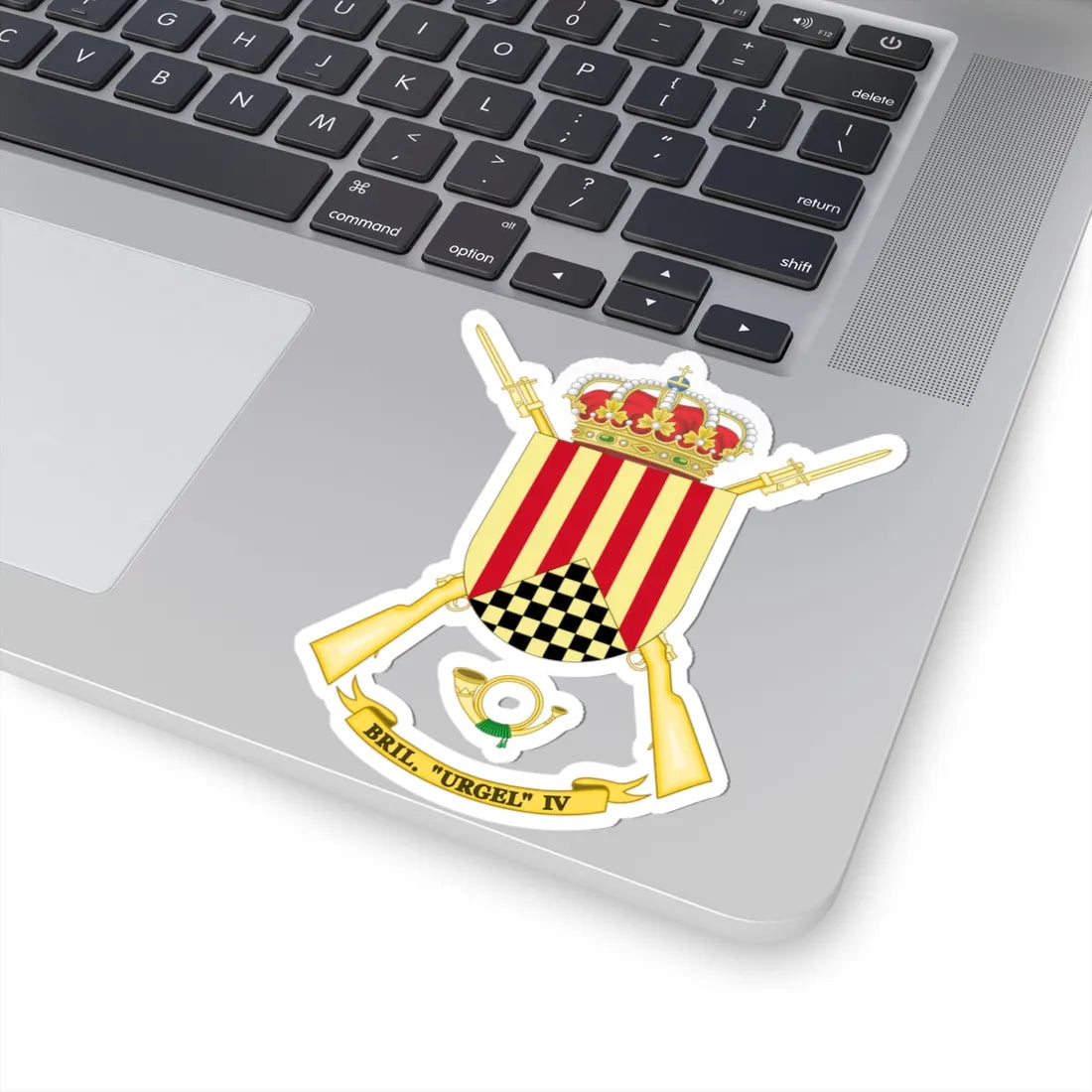 Coat of Arms of the Former 4th Light Infantry Brigade Urgel (Spain) (Coat of Arms) STICKER Vinyl Kiss-Cut Decal - The Sticker Space
