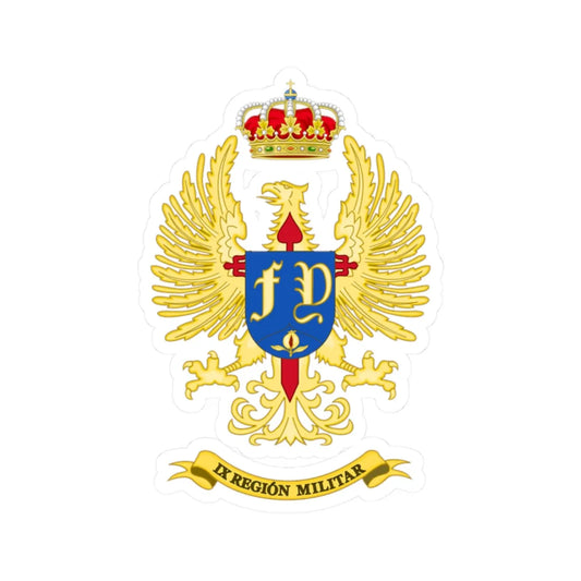 Coat of Arms of the Former 9th Spanish Military Region (Spain) (Coat of Arms) STICKER Vinyl Kiss-Cut Decal 2 Inch White - The Sticker Space