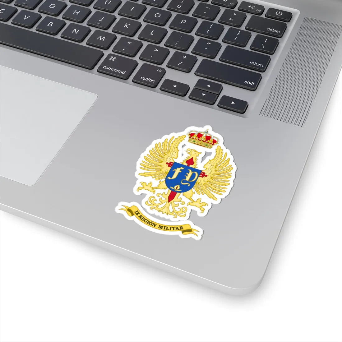 Coat of Arms of the Former 9th Spanish Military Region (Spain) (Coat of Arms) STICKER Vinyl Kiss-Cut Decal - The Sticker Space