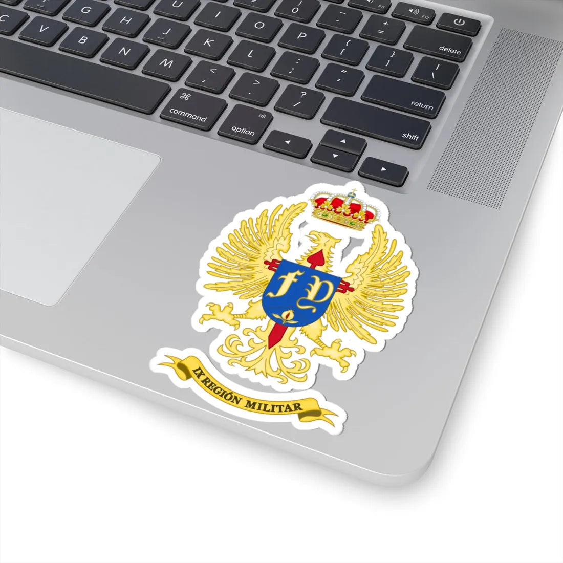 Coat of Arms of the Former 9th Spanish Military Region (Spain) (Coat of Arms) STICKER Vinyl Kiss-Cut Decal - The Sticker Space