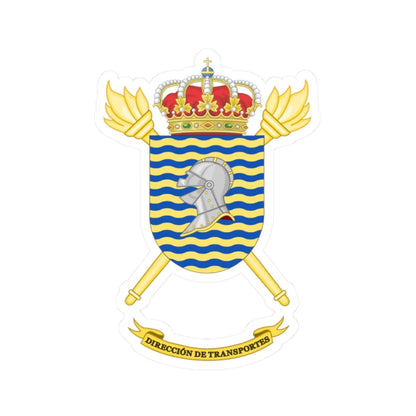 Coat of arms of the Former Spanish Army Transport Directorate (Spain) (Coat of Arms) STICKER Vinyl Kiss-Cut Decal 2 Inch White - The Sticker Space