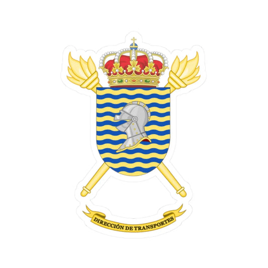 Coat of arms of the Former Spanish Army Transport Directorate (Spain) (Coat of Arms) STICKER Vinyl Kiss-Cut Decal 2 Inch White - The Sticker Space