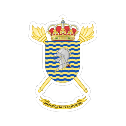 Coat of arms of the Former Spanish Army Transport Directorate (Spain) (Coat of Arms) STICKER Vinyl Kiss-Cut Decal 6 Inch White - The Sticker Space