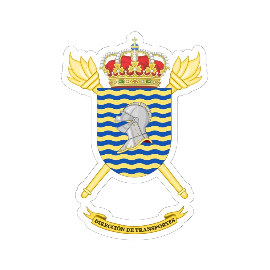 Coat of arms of the Former Spanish Army Transport Directorate (Spain) (Coat of Arms) STICKER Vinyl Kiss-Cut Decal - The Sticker Space