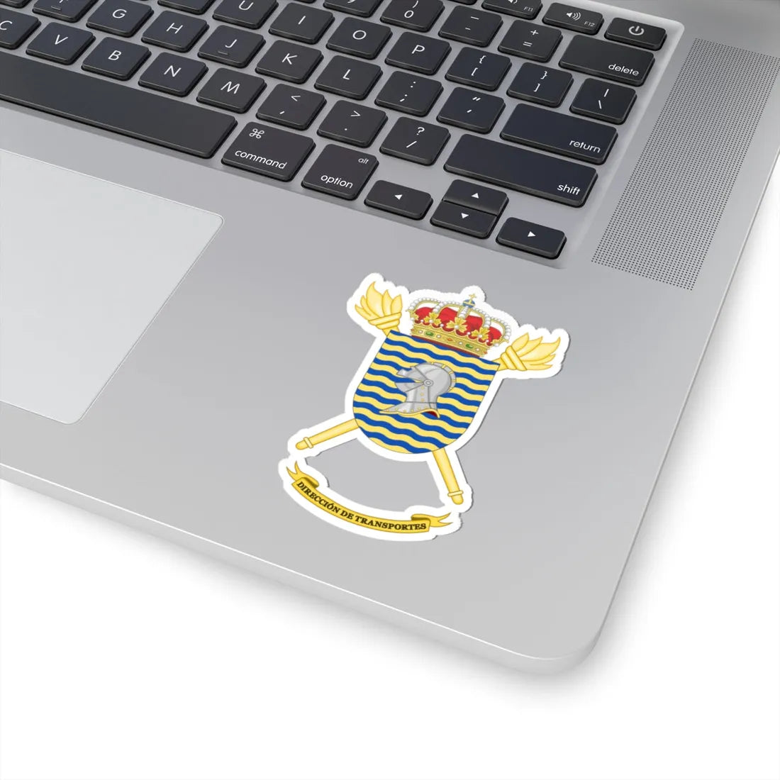 Coat of arms of the Former Spanish Army Transport Directorate (Spain) (Coat of Arms) STICKER Vinyl Kiss-Cut Decal - The Sticker Space