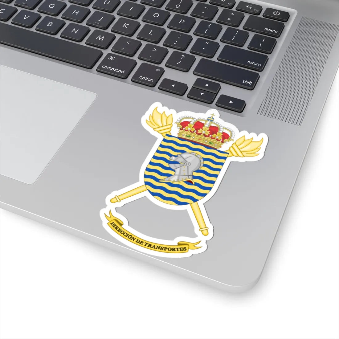 Coat of arms of the Former Spanish Army Transport Directorate (Spain) (Coat of Arms) STICKER Vinyl Kiss-Cut Decal - The Sticker Space
