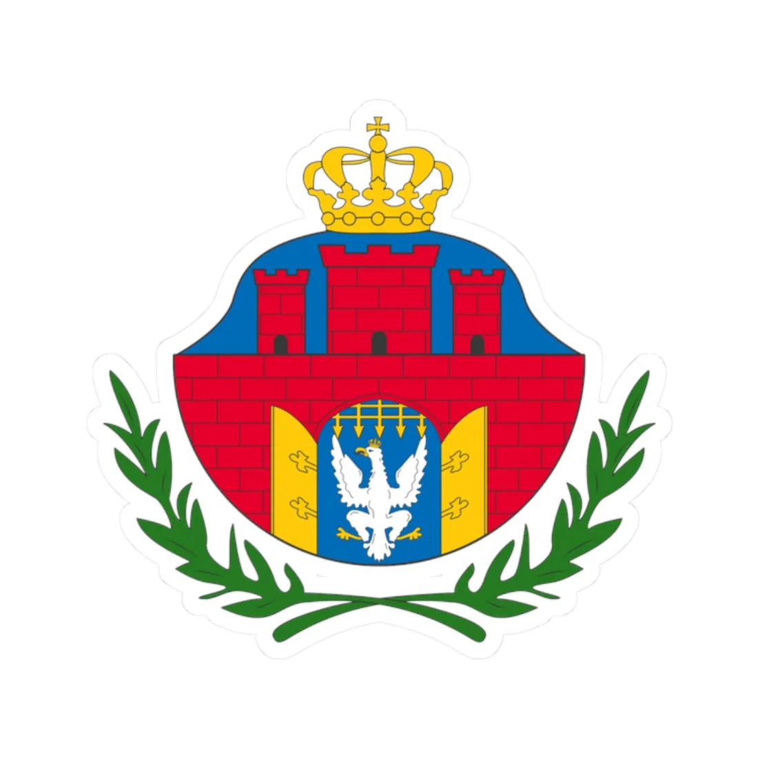 Coat of arms of the Free City of Cracow (Poland) (Coat of Arms) STICKER Vinyl Kiss-Cut Decal 2 Inch White - The Sticker Space