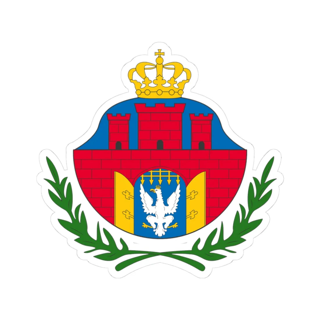 Coat of arms of the Free City of Cracow (Poland) (Coat of Arms) STICKER Vinyl Kiss-Cut Decal 3 Inch White - The Sticker Space