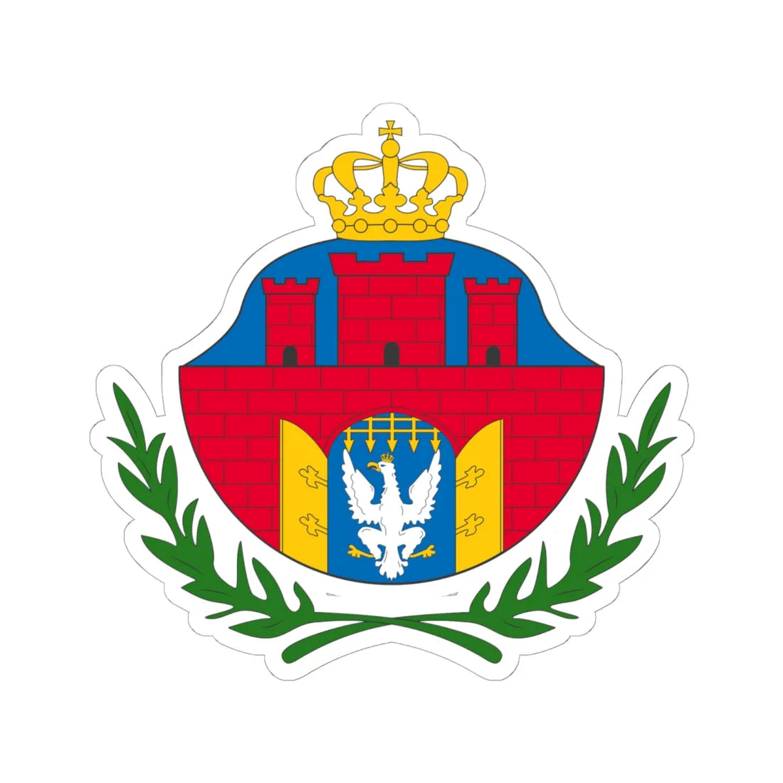 Coat of arms of the Free City of Cracow (Poland) (Coat of Arms) STICKER Vinyl Kiss-Cut Decal 6 Inch White - The Sticker Space