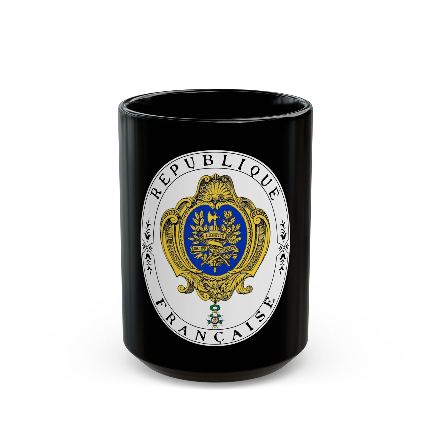 Coat of arms of the French Republic (1905) - Black Coffee Mug-15oz-The Sticker Space