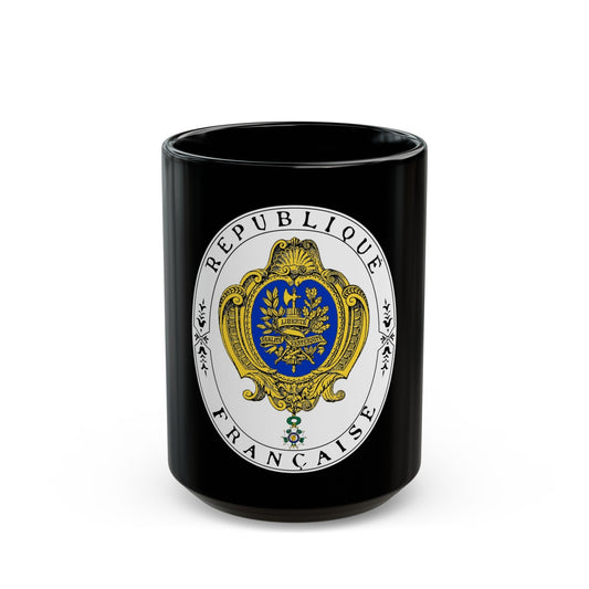 Coat of arms of the French Republic (1905) - Black Coffee Mug-15oz-The Sticker Space