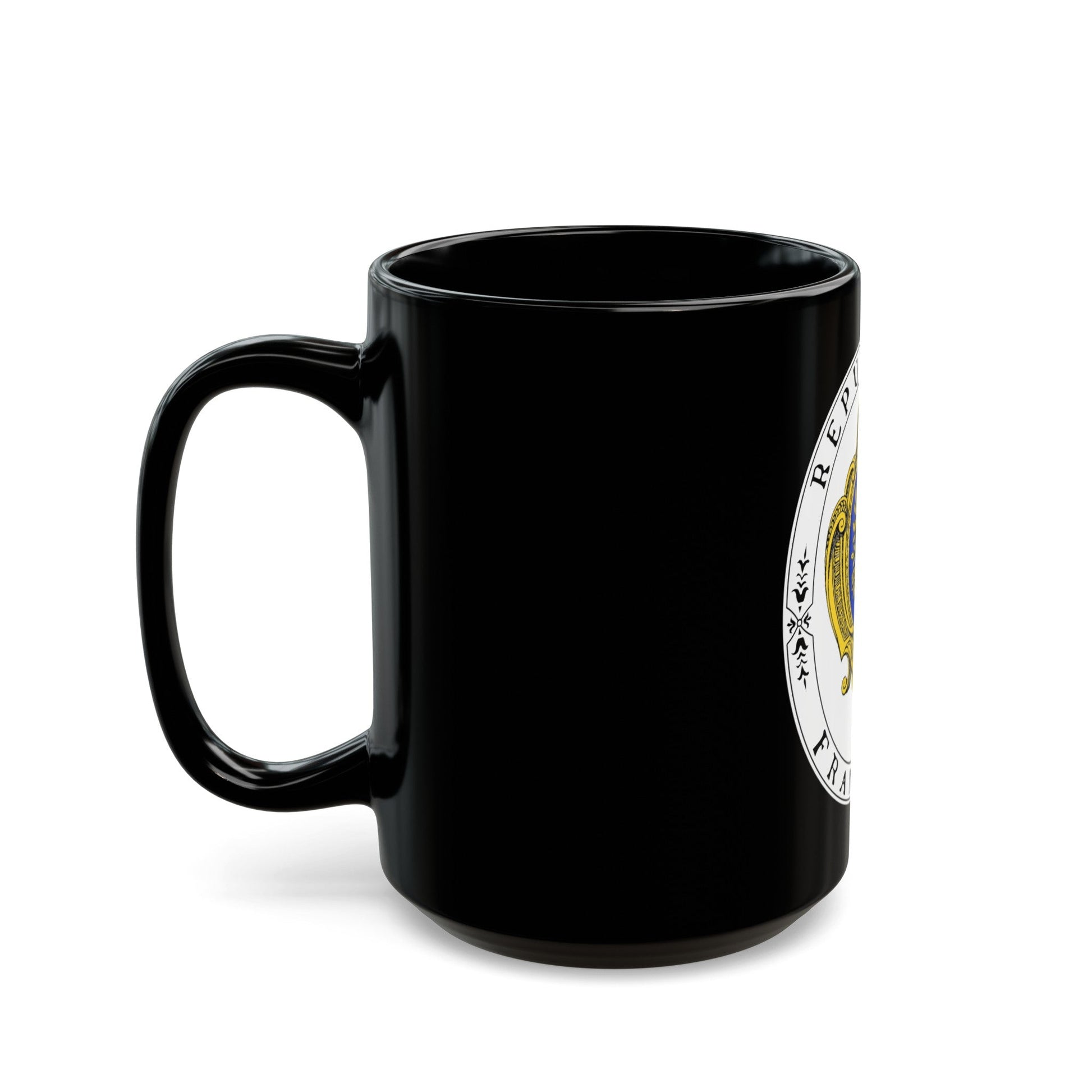 Coat of arms of the French Republic (1905) - Black Coffee Mug-The Sticker Space