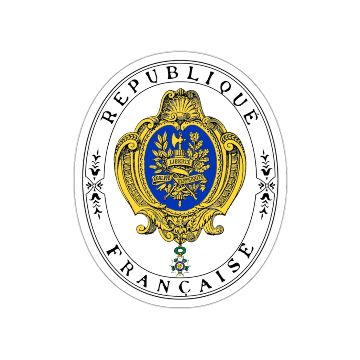 Coat of arms of the French Republic (1905) STICKER Vinyl Die-Cut Decal-White-The Sticker Space