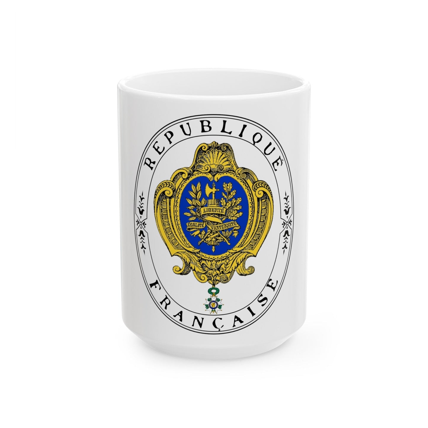 Coat of arms of the French Republic (1905) - White Coffee Mug-15oz-The Sticker Space