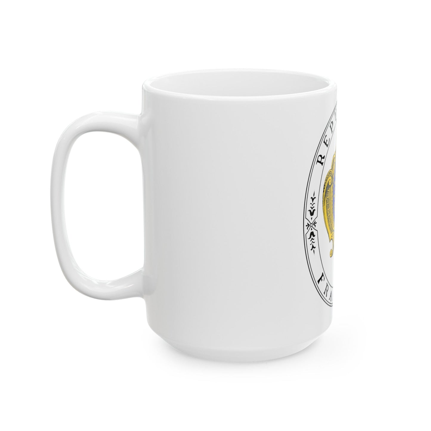 Coat of arms of the French Republic (1905) - White Coffee Mug-The Sticker Space